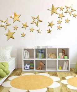 Acrylic 3D Stars Mirror Wall Stickers DIY Fashion Home Living Room Bedroom TV Background Wall Decoration Stickers Wall