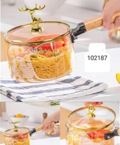 Cookies lazy pan soup wok non stick glass material 2.5litre