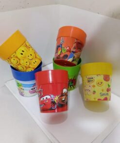 Kids Glass For Kids Girls And Boy Cartoon Printed Glass   ( Pack of 4)