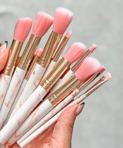 10pcs Marble Pattern Makeup Brush Set