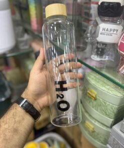 Wooden Cap Glass Water Bottle H2o 1000 ML