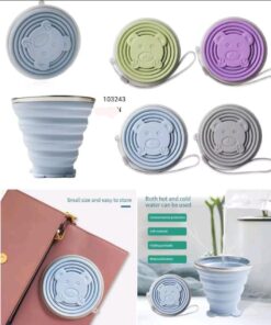 Silicone folding glass with lid