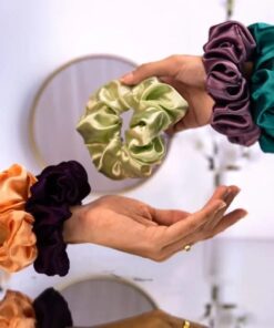 Scrunchies for girls high quality silk pack of 4