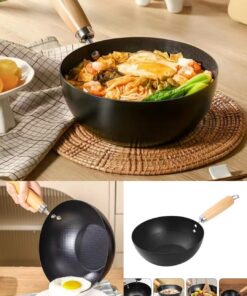 Iron Work  Easy to Clean Stir Fry Pan for Stir Frying Boiling Cooking 26cm