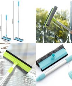 2 in 1 window cleaning adjustable long handle wiper