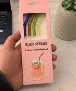 Glass Straw 4pcs Set