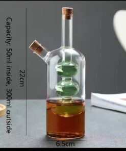 2 in 1 double layer glass olive oil bottle