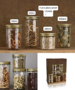 4pcs jar set glass material