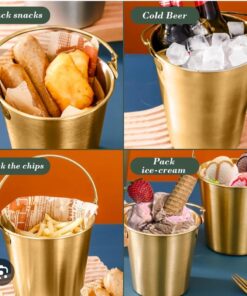 Stainless steel serving golden bucket