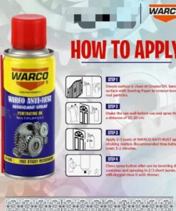 Anti Rust Spray Zang Remover WARCO 100ml Penetrating Oil Multipurpose Spray Rust remover