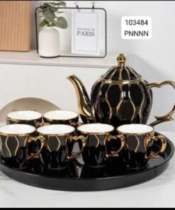 Ceramic tea set with tray