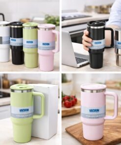 Stainless steel vacuum tumbler flip straw SK