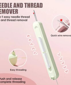 2in1 Hand Sewing Needle Threader and Seam Ripper Easy Threading and Stitch Removal Tool for Seniors Durable Sewing Accessory
