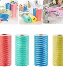 All-Purpose Disposable Reusable Kitchen Wipes Cleaning Cloths Mighty Cloths - 50 wipes Pcs per roll