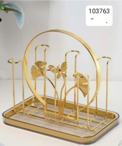 Stainless steel golden glass stand