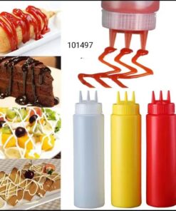 3 nozzle squeeze sauces bottle