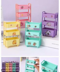 Mini 3-Tier Kawaii Desktop Organizer Trolley