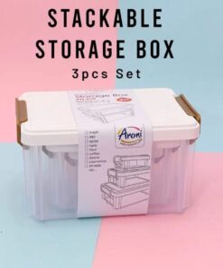 3 in 1 Aroni Household Stackable Storage Container with Vertical Locking