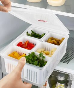 6 gride Small Fridge Storage Boxes fridge storage containers Kitchen Accessories Items cut Vegetable Storage Box