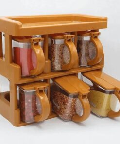 Master Chef 6 Jar Masala Rack Cooking Kitchen Seasoning Box Masala Box Set Spice Jar