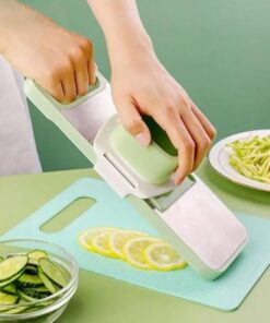 Stainless Vegetable Cutter 5 in 1 Vegetable Slicer Salad Handheld Chopper Changeable Blades Kitchen