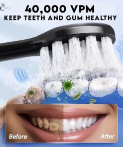 Sonic Electric Toothbrushes for Adults Kids Smart Timer Rechargeable Whitening Toothbrush Waterproof 4 Brush Head