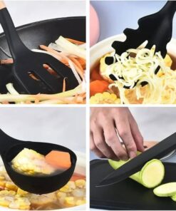 19-Pcs Kitchen Cooking Utensils & Knife Set with Block Holder & Cutting Board