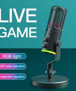 NeePho NP-M01 Microphone Stylish condenser mic featuring RGB LED lights, mic gain control, and noise reduction