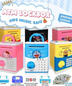 Fun Children's Toys Kids Atm Money Box Automatic Money Rolling Battery Type Music Savings Bank Piggy Bank for Kids Children