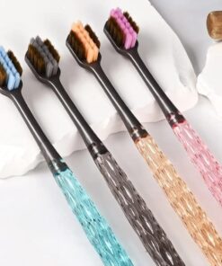 Niepoth Crystal-Grip Toothbrush Set – Soft Bristles, Dual-Tone Design, Gum Protection, Stylish Manual Toothbrush for Adults & Kids – Pack of 2