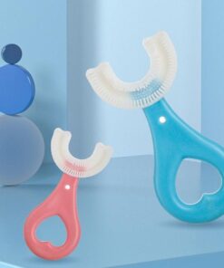 U-Shaped Toothbrush for Kids With Soft Silicone Brush Head