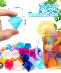 Diamond shape reusable ice cubes pack of 12
