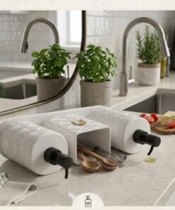 Stylish 3-piece set featuring dual soap dispensers