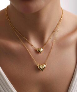 Heart shaped locket magnet heart necklace( SINGLE )