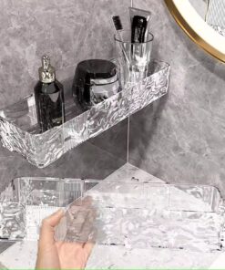 Bathroom Shelf Drain Rack Wall Mount Corner Storage Shelves Shampoo Holder Cosmetic Rack Shower Drain Basket Bathroom Organizer