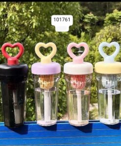 Straw glass plastic straw bottle 500ml
