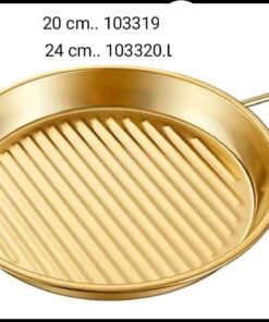 Stainless steel golden serving plate
