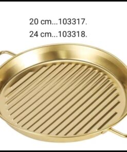 Stainless steel golden grill serving plate