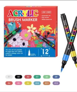 12 Piece Acrylic Brush Markers