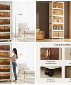 5 Layer Storage Cabinet with Transparent Doors