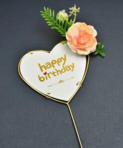 Happy Birthday Gold Metal Acrylic Panel 2pcs