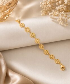 Gold Plated Clover Design Bracelet 3pcs