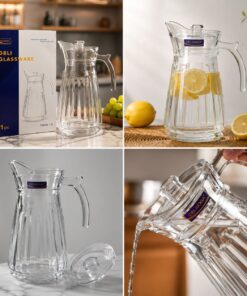 1 piece Delisoga 1.7L Glass Jug with Clear Lid