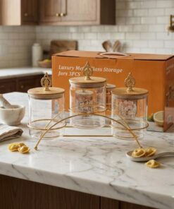 Glass jar set with Stand