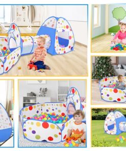 3 in 1 Kids Pop up Play Tent Crawl Tunnel Set