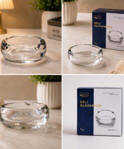 Delisoga Round Crystal Ashtray (Pack of 2 each design)