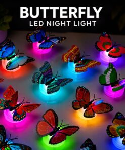 Butterflies Night Light Led For Kids Room 6pcs