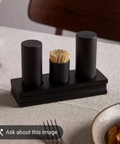 Iron salt and pepper and toothpick holder