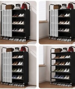 Shoe Rack With Curtain 4 Layer