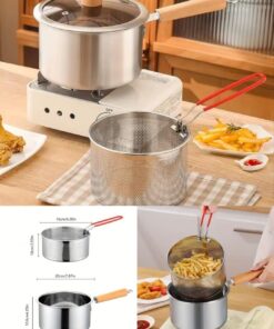 Deep fry pot steel with lid
